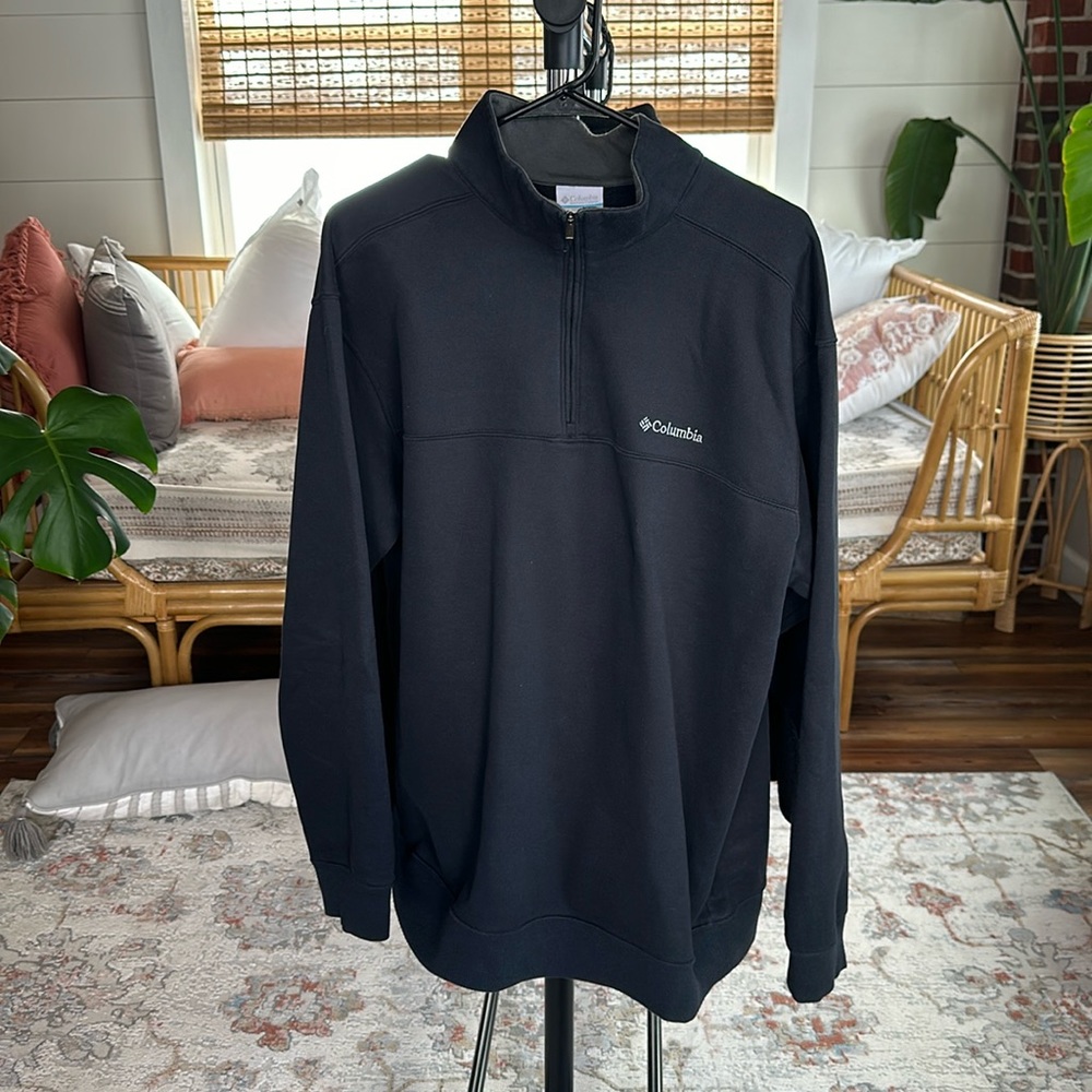 Columbia Men's Black AM6771 Half-Zip Sweater Size XL